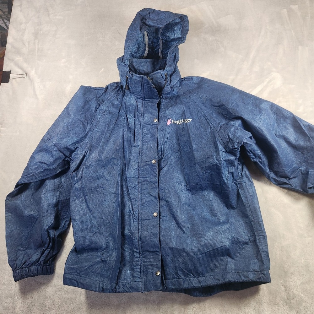 Frogg Toggs A/P Classic Packable Hooded Rain Jacket Royal Blue Women's LG/XL